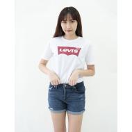 Levi's 女裝中腰牛仔短褲夏威夷海洋色 24吋