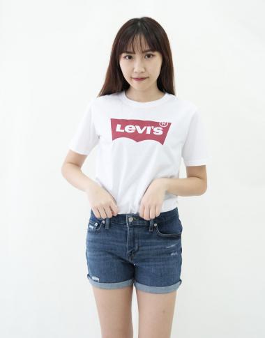 Levi's 女裝中腰牛仔短褲夏威夷海洋色 24吋