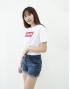 Levi's 女裝中腰牛仔短褲夏威夷海洋色 24吋