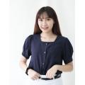 [KR] Linen fence blouse Navy