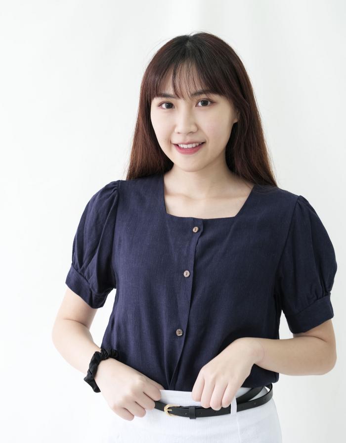 [KR] Linen fence blouse Navy