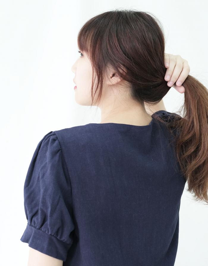 [KR] Linen fence blouse Navy