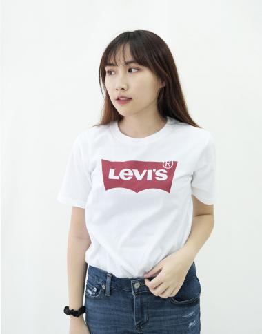 Levi's 大童紅標圓領T-shirt 白色大碼