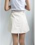 [KR] Belted A-Line Split Skirt Beige S