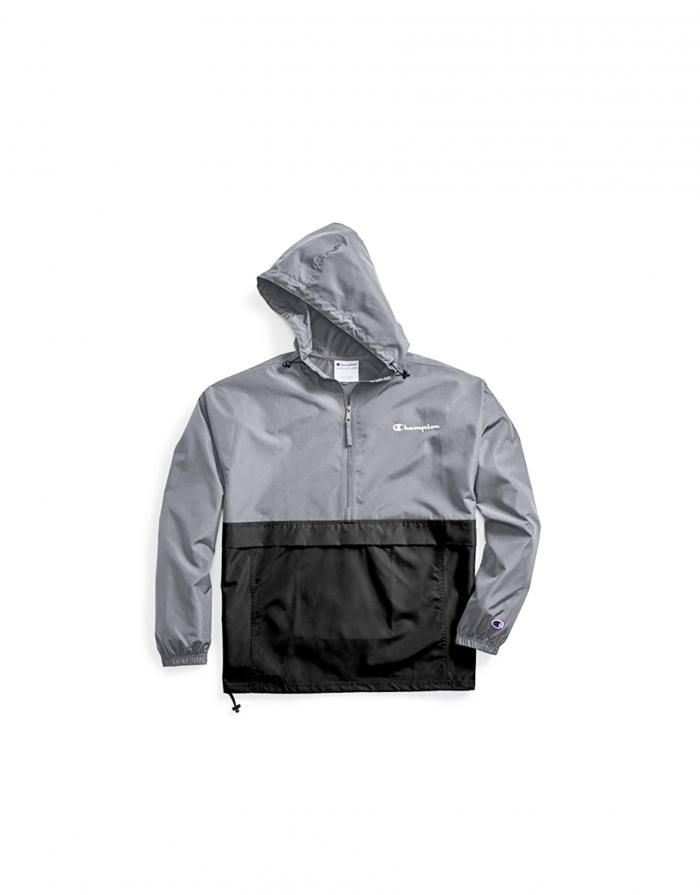 Champion Mens Packable Jacket Grey/Black S