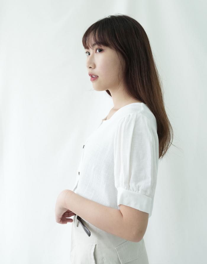 [KR] Linen fence blouse White