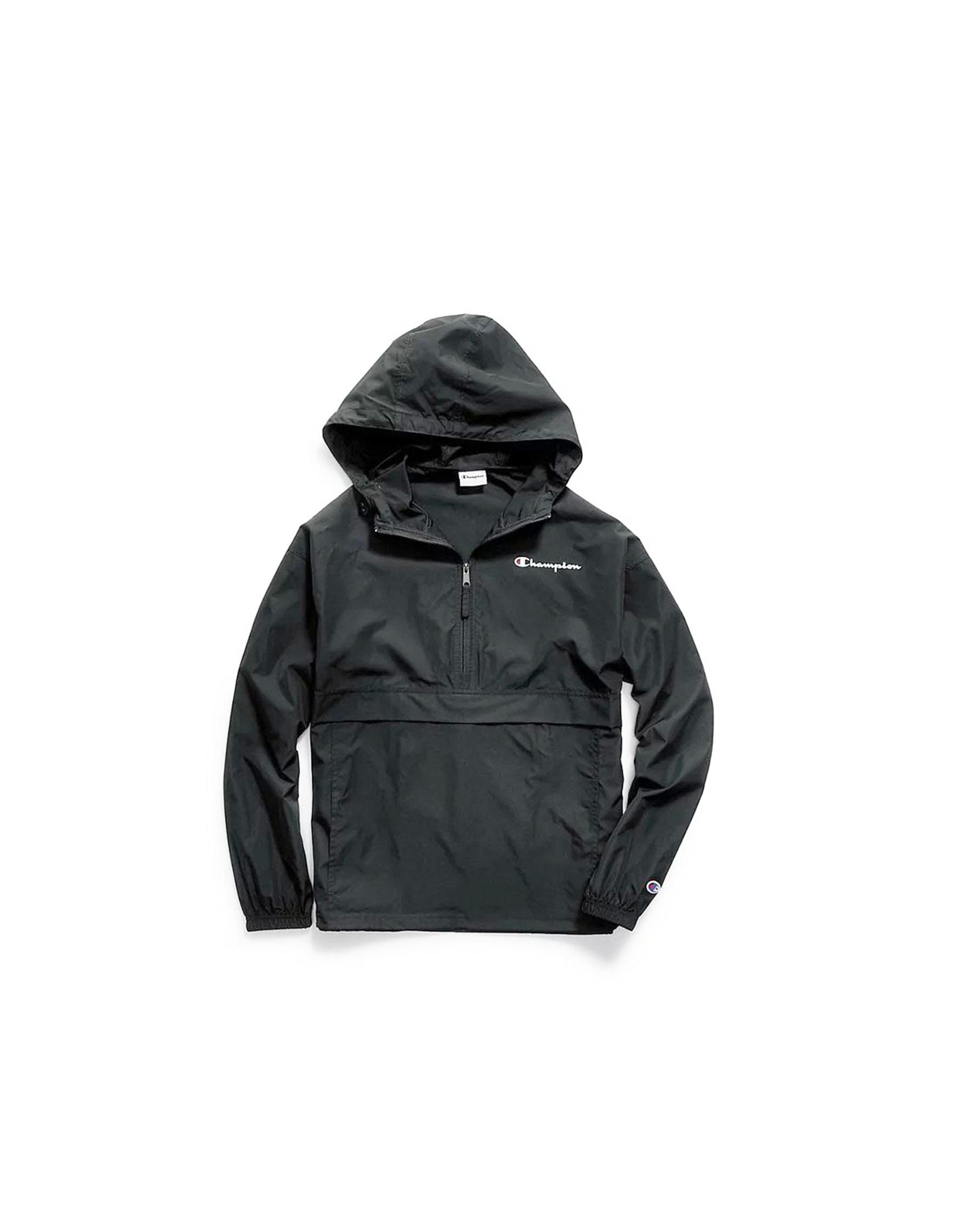 champion men's packable jacket black