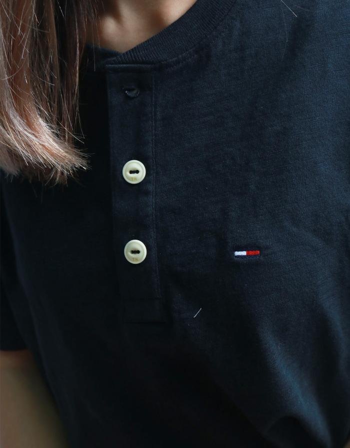 Tommy Hilfiger Essential Henley T-Shirt Black XS