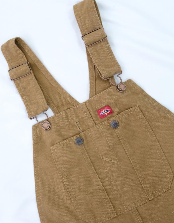 Dickies Kids Bib Overalls Brown L