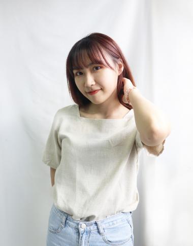 [KR]Square Collar Top Oatmeal 