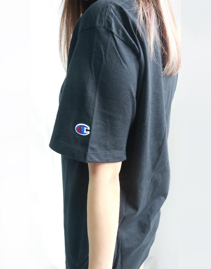 Champion 男裝黑色繡花logo T-shirt 細碼