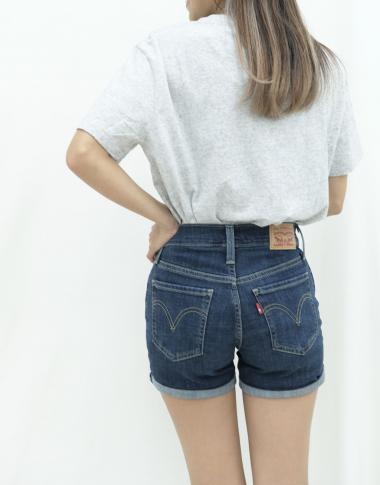 Levi's 女裝中腰牛仔短褲淺藍洗水色 24吋