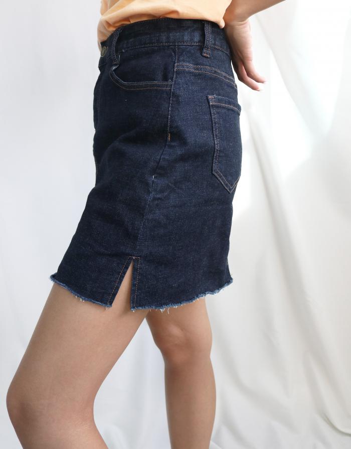 [KR] Denim skirt Navy