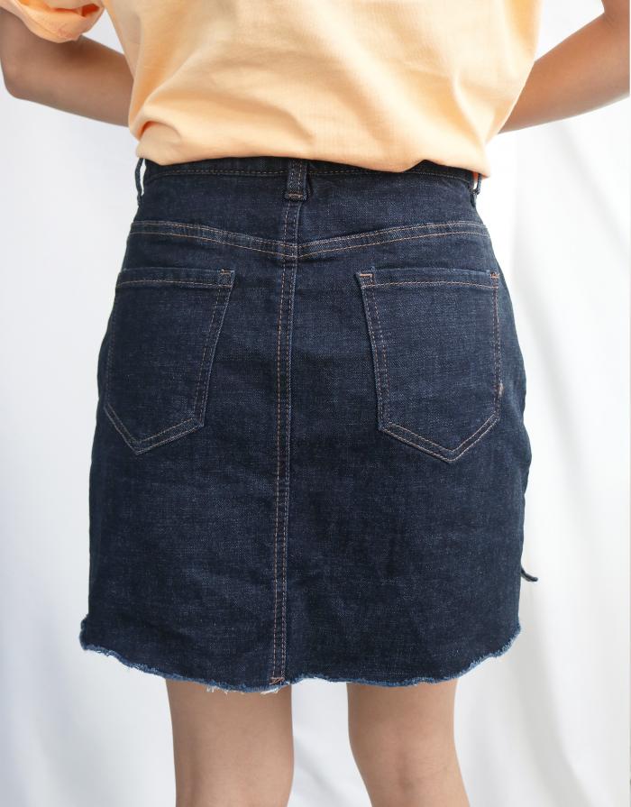 [KR] Denim skirt Navy