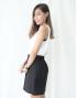 [KR] Linen Mini Skirt with Belt Black