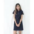 [KR] Polo Button One Piece Dress Navy