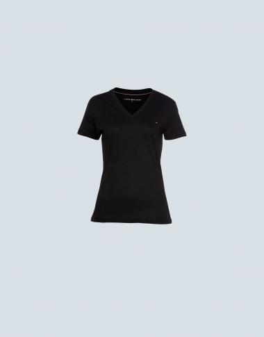 Tommy Hilfiger Women Essential V-Neck T-shirt Black XS