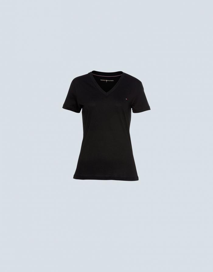 Tommy Hilfiger Women Essential V-Neck T-shirt Black XS