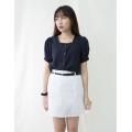 [KR] Linen Mini Skirt with Belt White